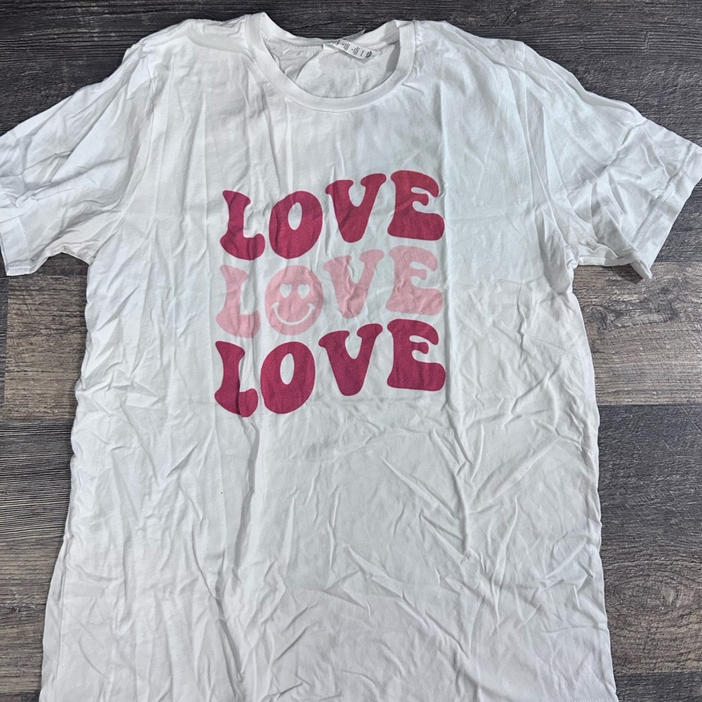 Bella Canvas Graphic White and Pink Tee